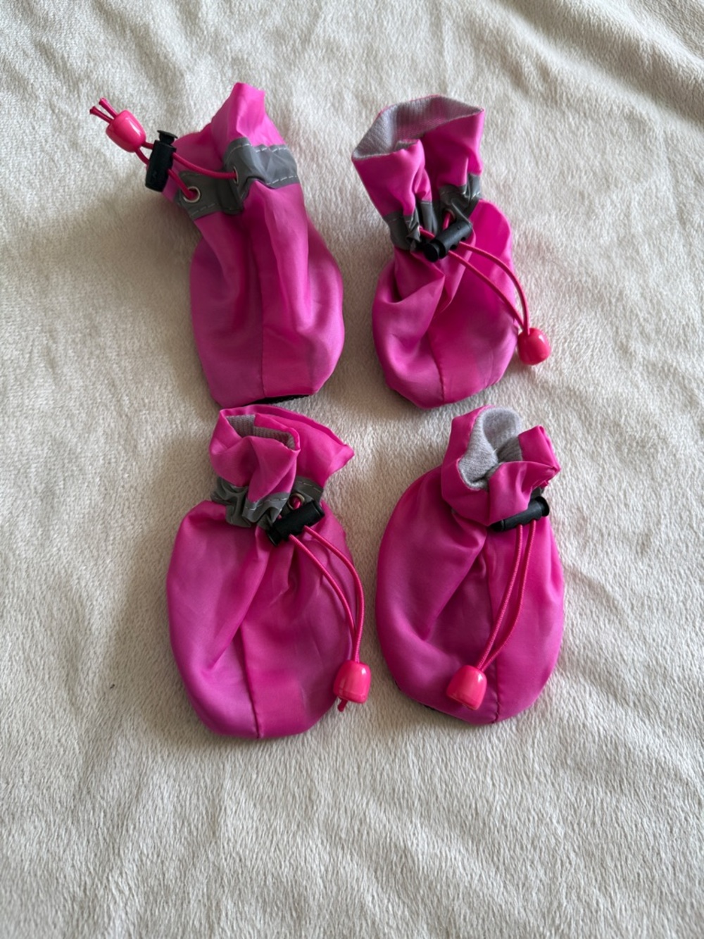 Waterproof Pink Dog Booties with Adjustable Elastic Closures